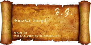Huszka Gergő névjegykártya